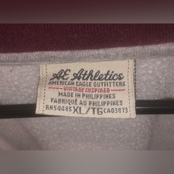 American Eagle Athletics Gray Burgundy Mens XL Full Zip Logo Track Jacket - Picture 6 of 7